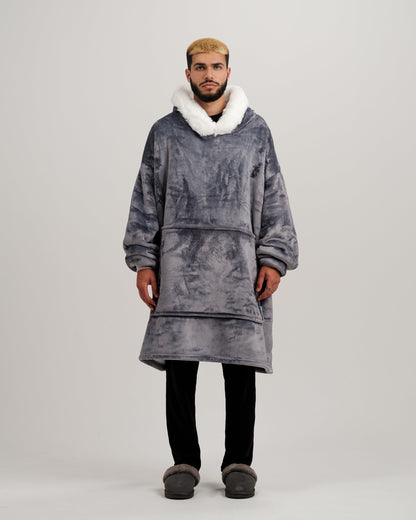 ONY Furlined Hoodie Blanket - Grey