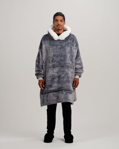 ONY Furlined Hoodie Blanket - Grey