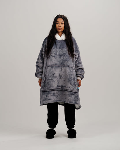 ONY Furlined Hoodie Blanket - Grey