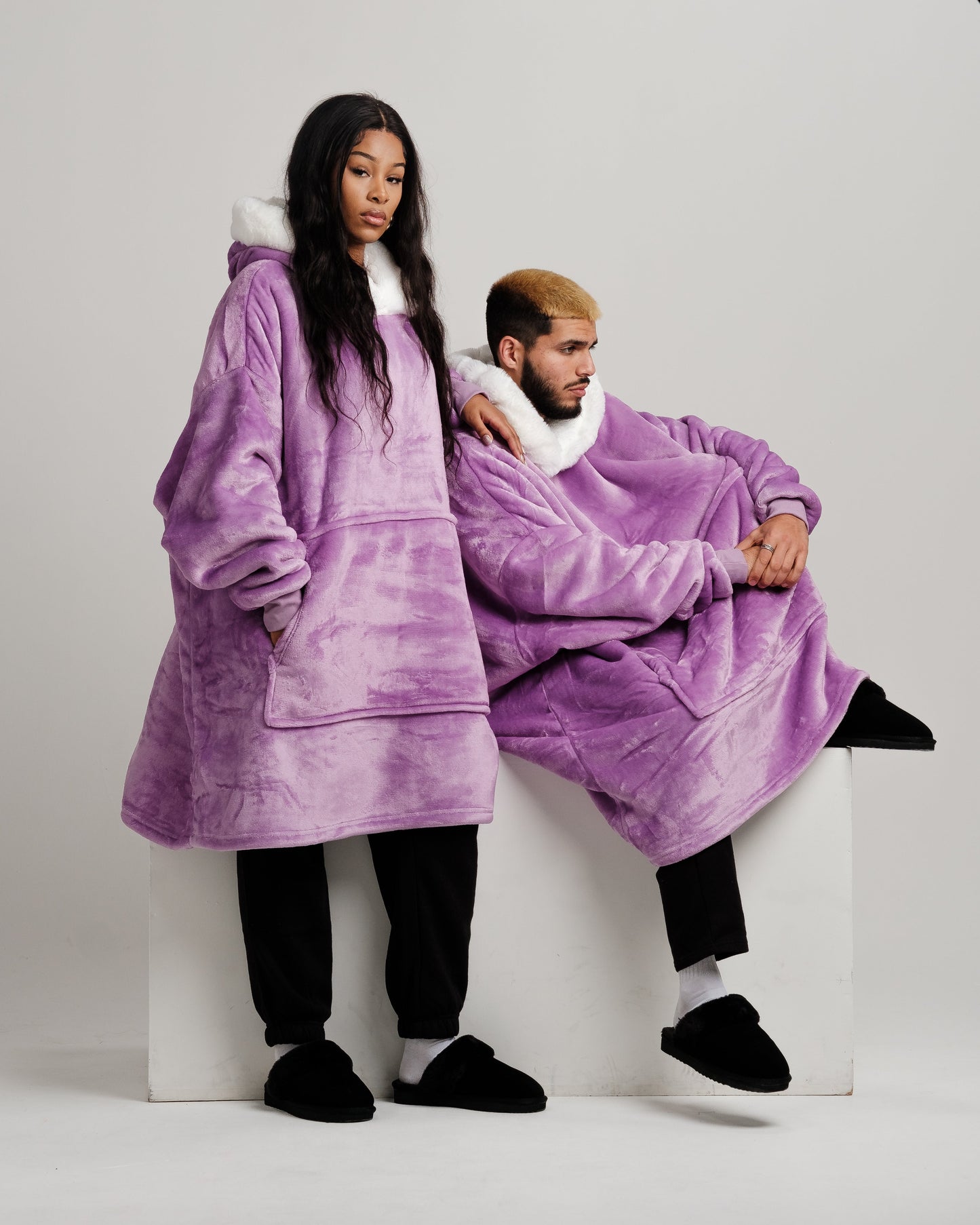 ONY Furlined Hoodie Blanket - Purple