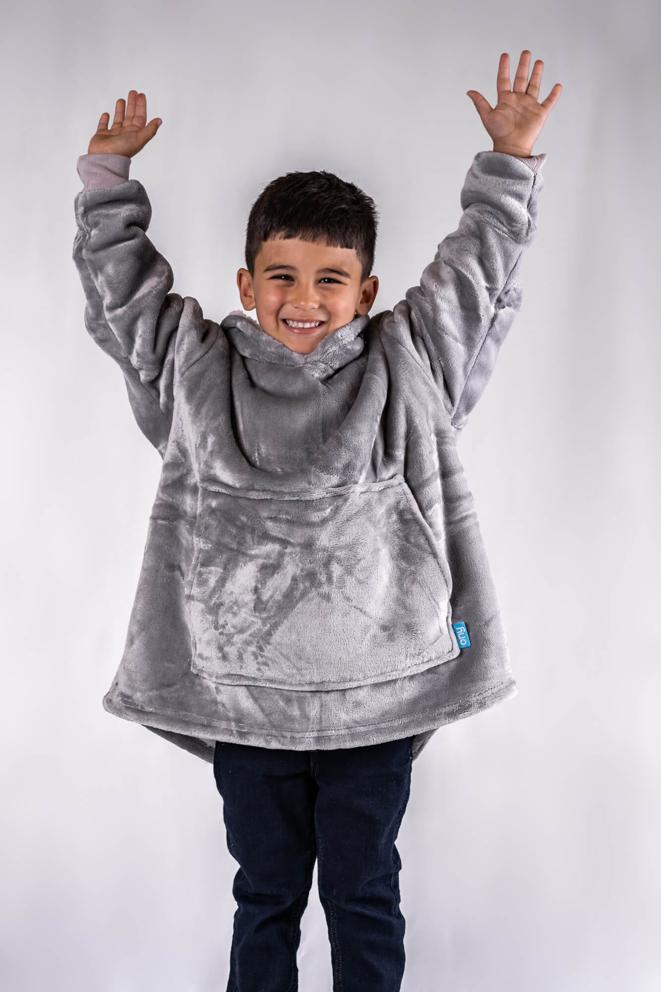 Kids & Little Ones Grey Extra Thick Ony Hoodie Blanket