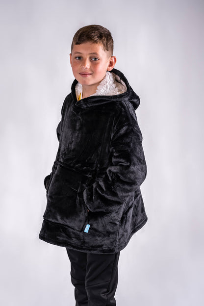 Kids & Little Ones Black Extra Thick Ony Hoodie Blanket