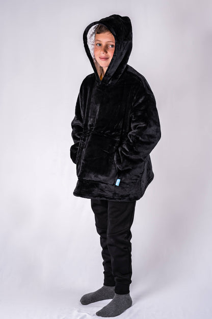 Kids & Little Ones Black Extra Thick Ony Hoodie Blanket