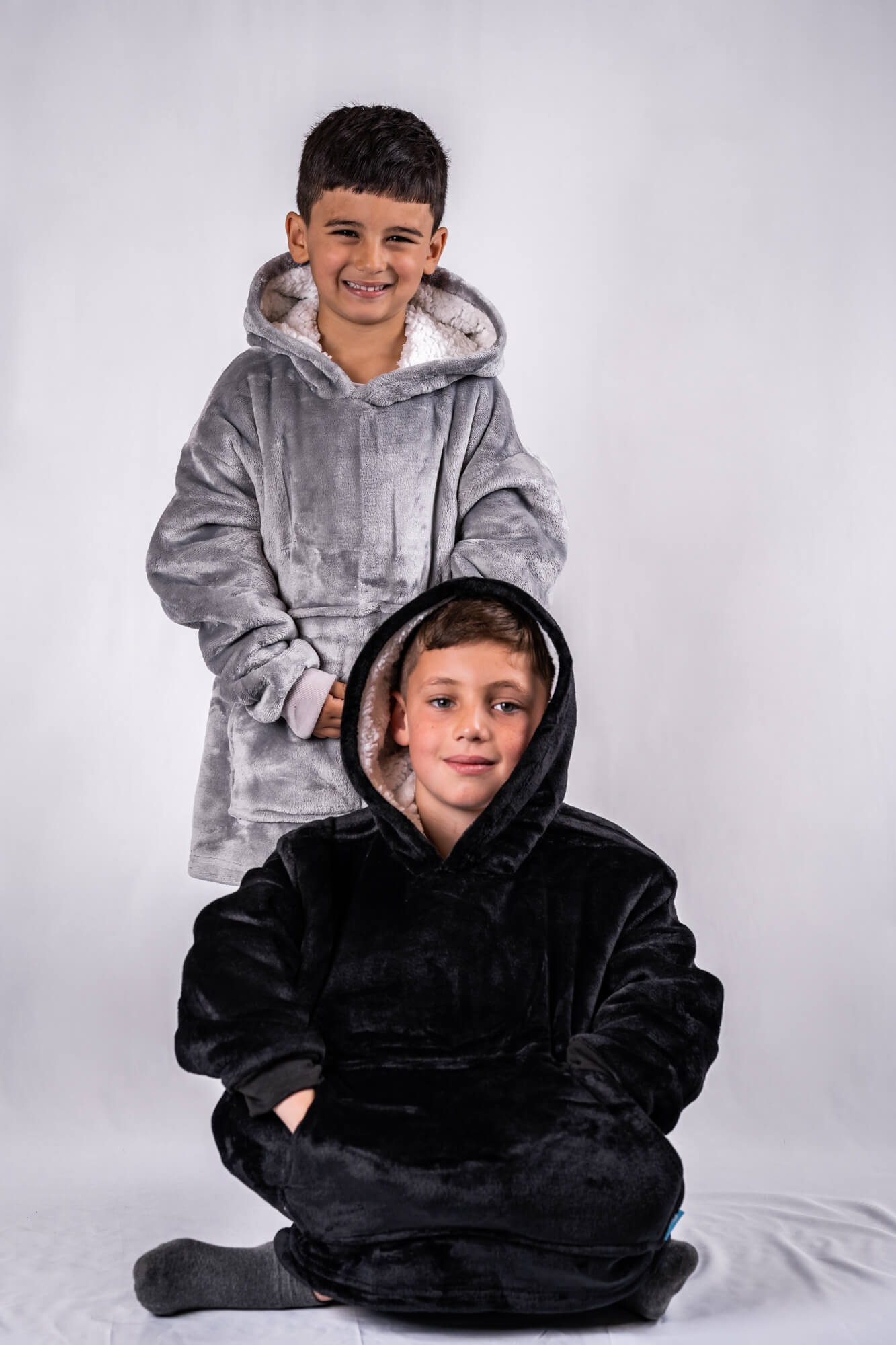 Kids & Little Ones Grey Extra Thick Ony Hoodie Blanket